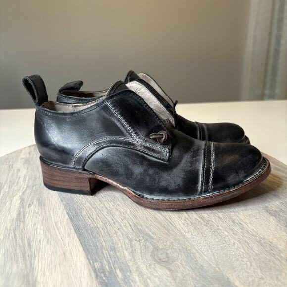 New in Box Freebird by Steven Mabel Black Leather Ankle Booties Women’s Size 6 - Picture 4 of 12